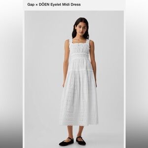 NWT* Gap X DOEN Eyelet midi Dress, Sz Extra Small